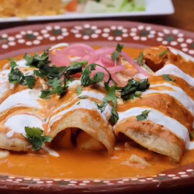 Seafood Enchiladas (Spicy).