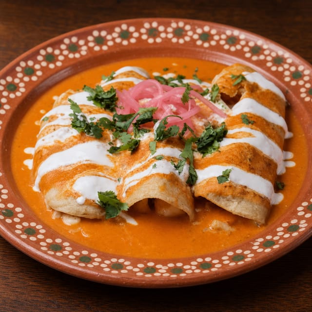 Seafood Enchiladas (Spicy).
