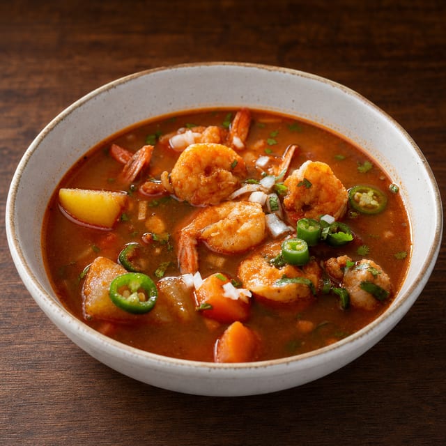 Caldo De Camaron O Pescado.